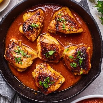 Roasted chicken in harissa cream sauce