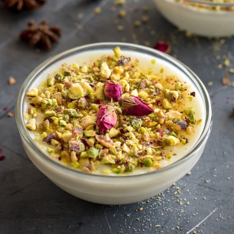 Lebanese orange blossom rice pudding